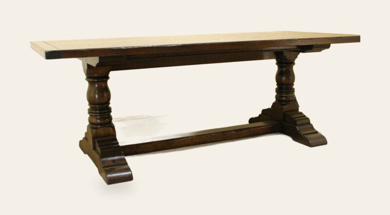 Baluster refectory table 340, view 1 — handmade by Bryn Hall in Suffolk