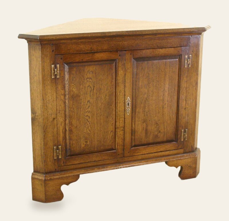 Base part of a corner cabinet, angle view — handmade by Bryn Hall in Suffolk