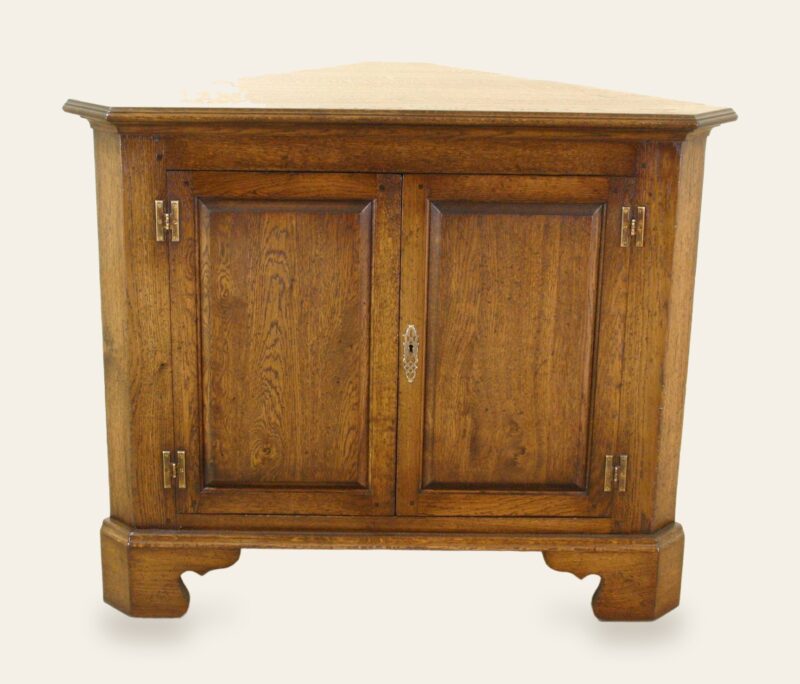 Base part of a corner cabinet, front view — handmade by Bryn Hall in Suffolk