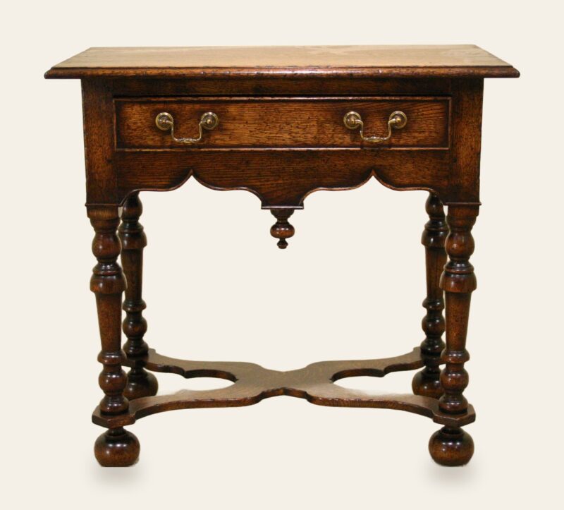 Bun foot hall table 967, front view — handmade by Bryn Hall in Suffolk