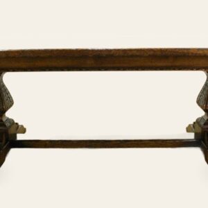 Carved square cut table — handmade by Bryn Hall in Suffolk