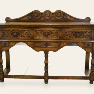 Carved three drrawer potboard base with candle drawers — handmade by Bryn Hall in Suffolk
