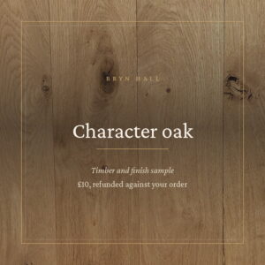 Sanded character oak sample board with knots