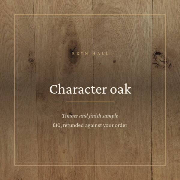 Sanded character oak sample board with knots