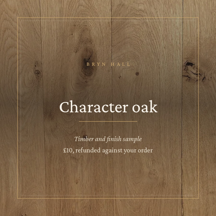 Sanded character oak sample board with knots