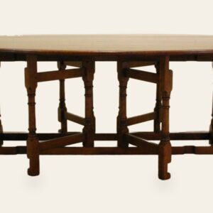 Cherry gateleg table 307, side view — handmade by Bryn Hall in Suffolk