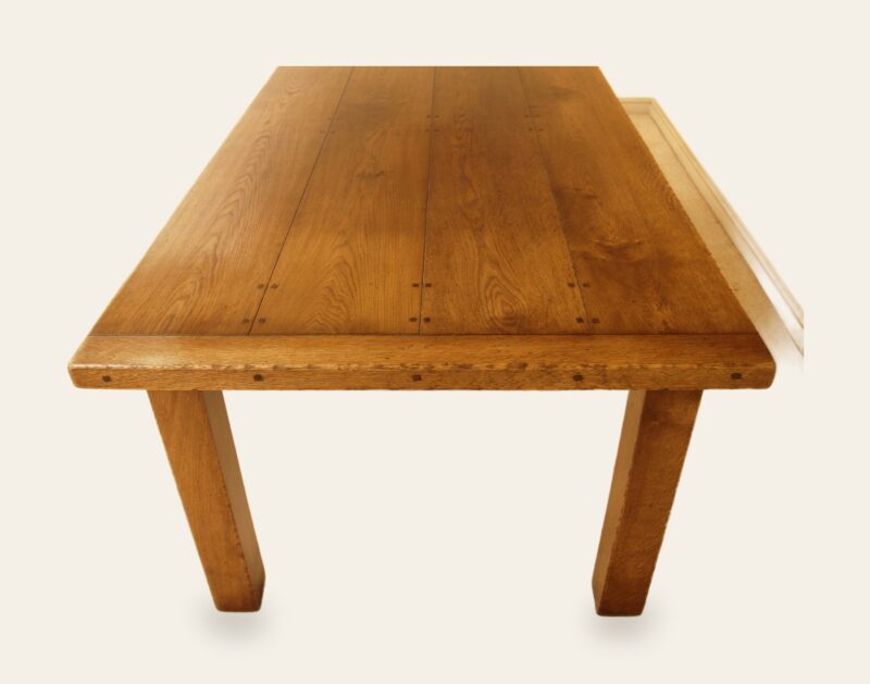 Close up oakamore table, top, view 2 — handmade by Bryn Hall in Suffolk
