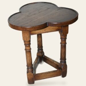 Clover leaf lamp table 922, top view — handmade by Bryn Hall in Suffolk
