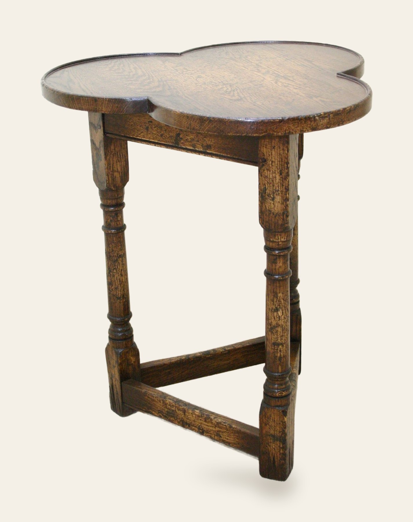 Clover leaf lamp table — handmade by Bryn Hall in Suffolk