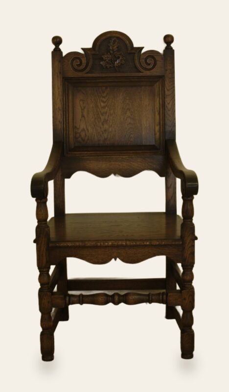 Coach house chairs carver 522sp, front view — handmade by Bryn Hall in Suffolk