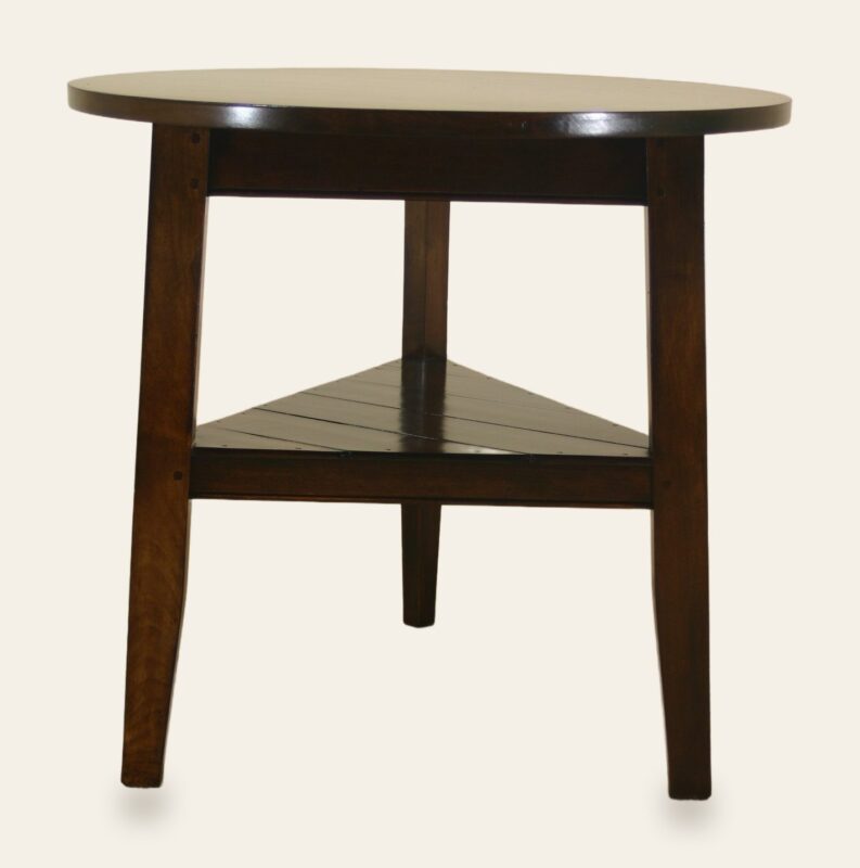 Cricket table cherry, view 1 — handmade by Bryn Hall in Suffolk