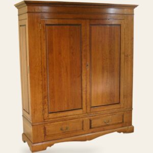Double wardrobe 106d, side view cherry — handmade by Bryn Hall in Suffolk