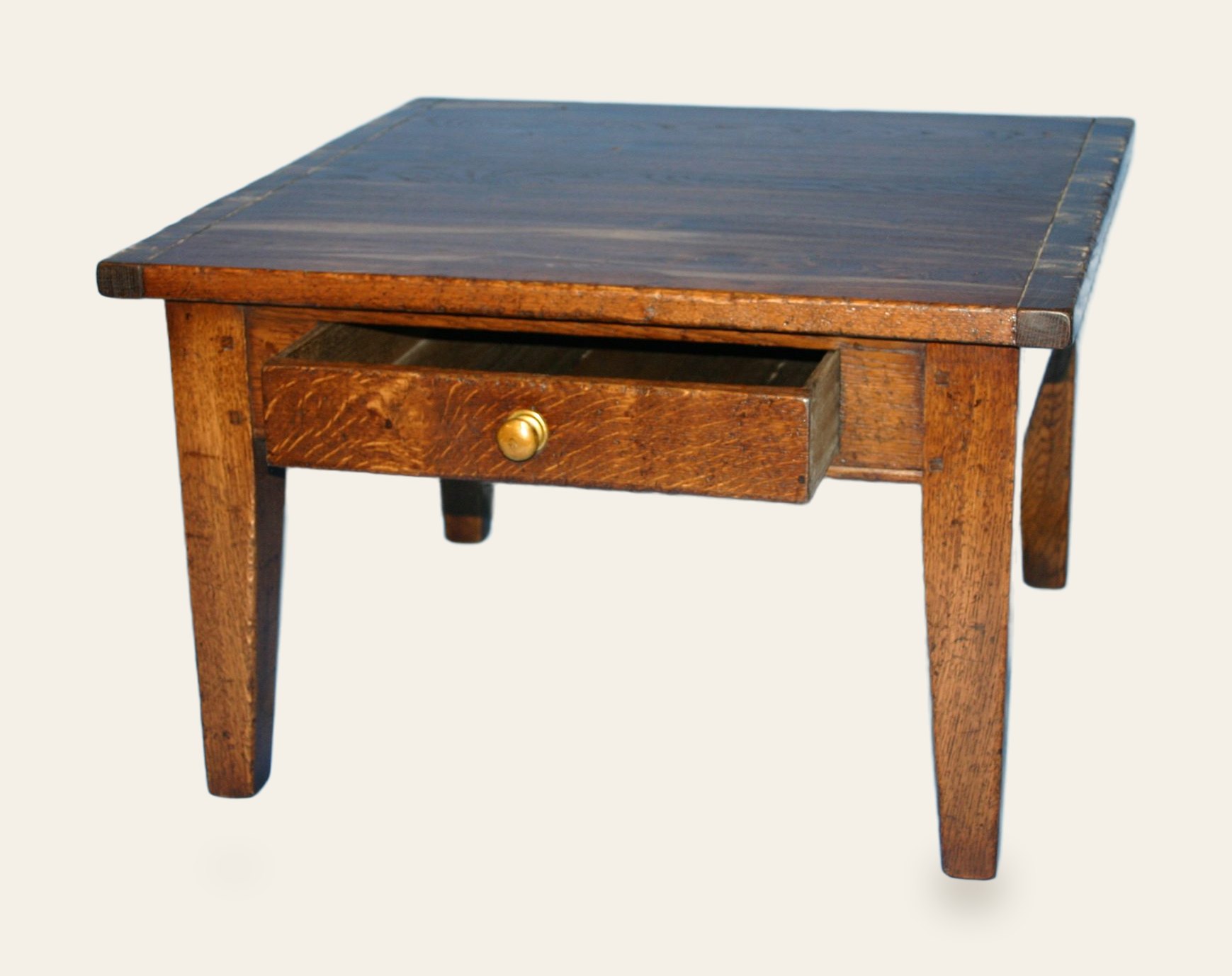 Farm house lamp table ant emp drawer out 2 — handmade by Bryn Hall in Suffolk