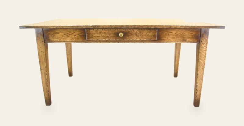 Farm house table one drawer 300, view 1 — handmade by Bryn Hall in Suffolk