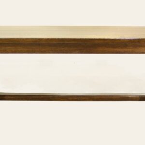 Four planked top refectory table bryn hall 303, side view — handmade by Bryn Hall in Suffolk