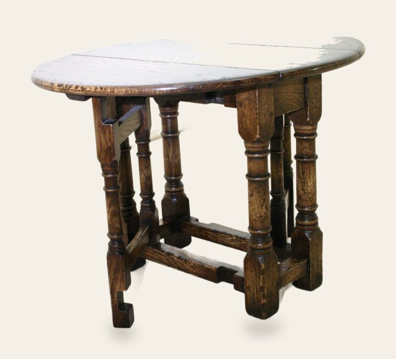 Gate leg lamp table 707 open — handmade by Bryn Hall in Suffolk