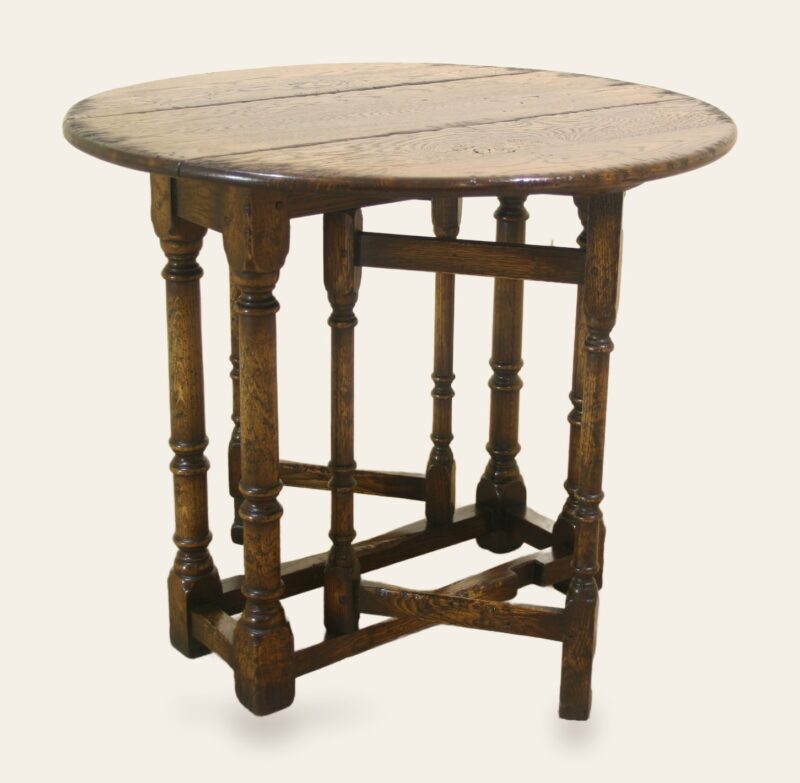Gateleg lamp table 707 leaves up — handmade by Bryn Hall in Suffolk