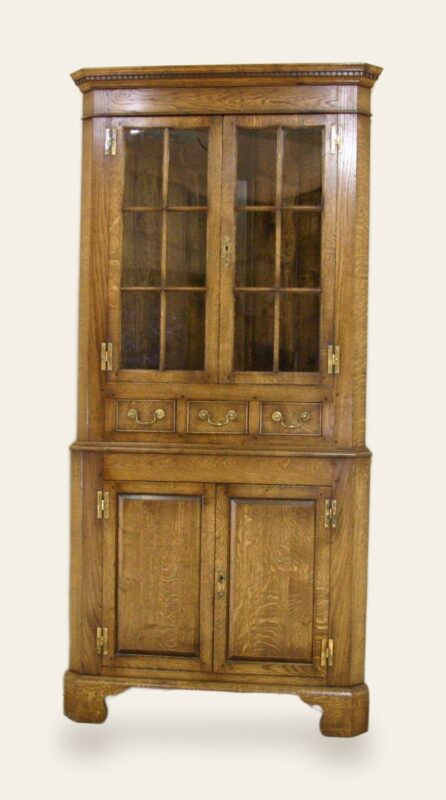 Glazed corner cupboard 143a — handmade by Bryn Hall in Suffolk