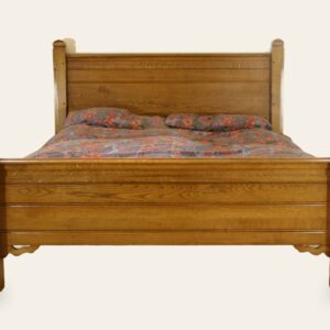 Gothic bed, front view — handmade by Bryn Hall in Suffolk