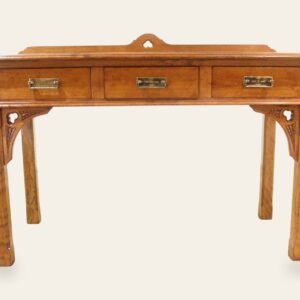 Gothic type dressing table, front view cherry — handmade by Bryn Hall in Suffolk