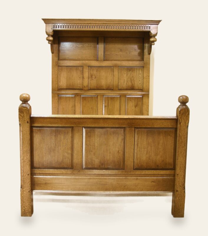 Half tester bed 930a front shot — handmade by Bryn Hall in Suffolk
