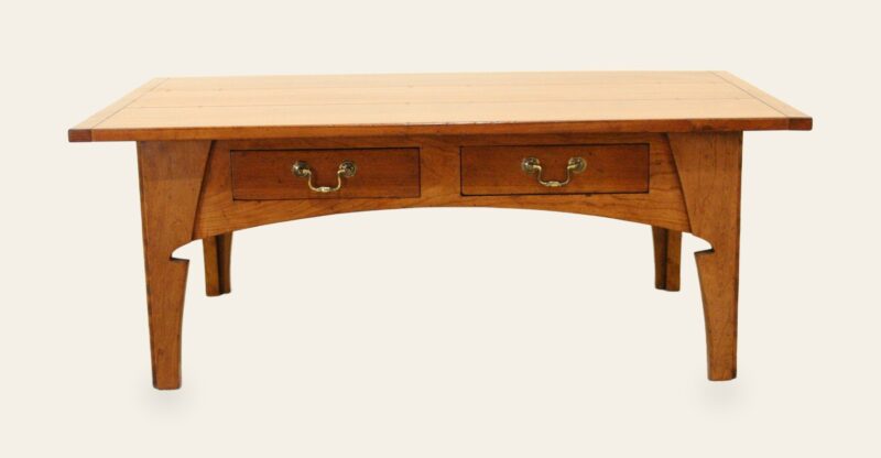 Jugendstill coffee two drawers, front view — handmade by Bryn Hall in Suffolk