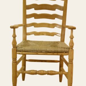 Ladder back carver chair 514b, front view — handmade by Bryn Hall in Suffolk