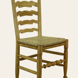 Ladder back single chair 514a, angle view — handmade by Bryn Hall in Suffolk