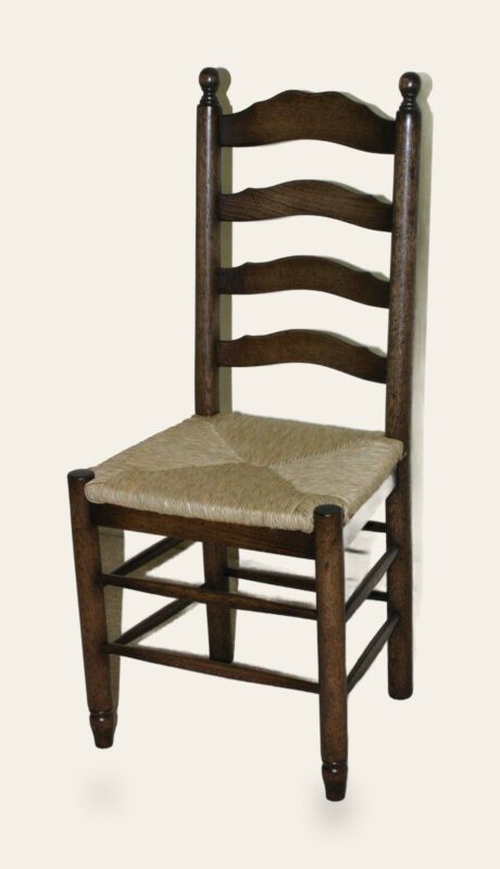 Ladder back with a rush seat — handmade by Bryn Hall in Suffolk