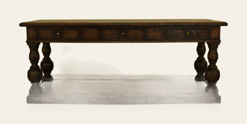 Large balustrade server corner shop, front view — handmade by Bryn Hall in Suffolk