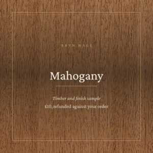 Sanded mahogany sample board with fine ribbon grain