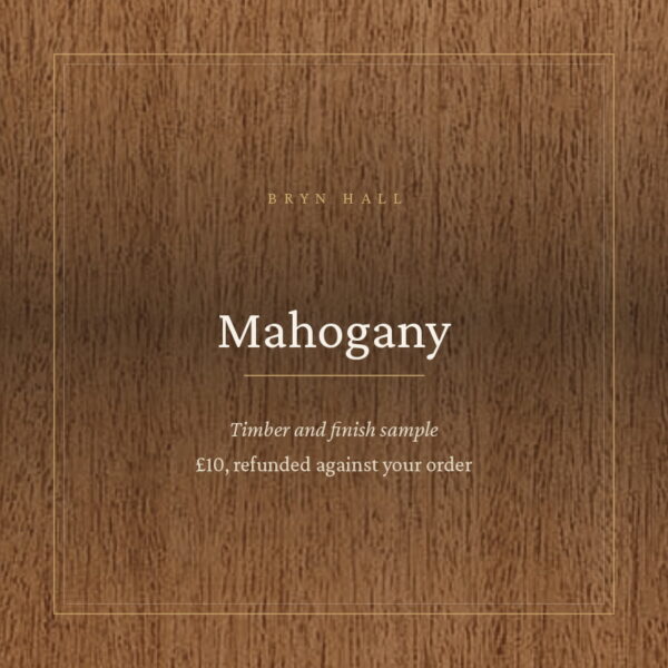Sanded mahogany sample board with fine ribbon grain