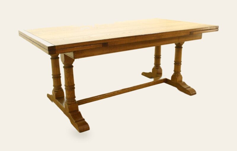 Monks table 953, angle view — handmade by Bryn Hall in Suffolk