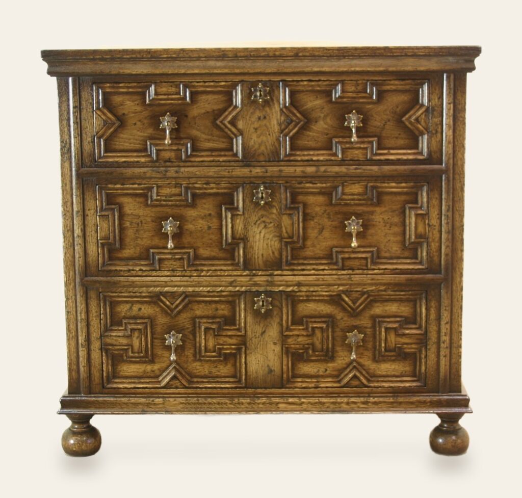 Moulded front chest of drawers 978, front view — handmade by Bryn Hall in Suffolk