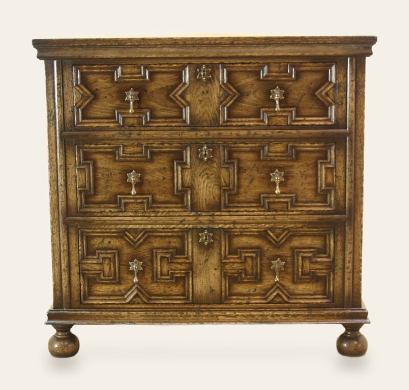 Moulded front chest of drawers 978, front view — handmade by Bryn Hall in Suffolk