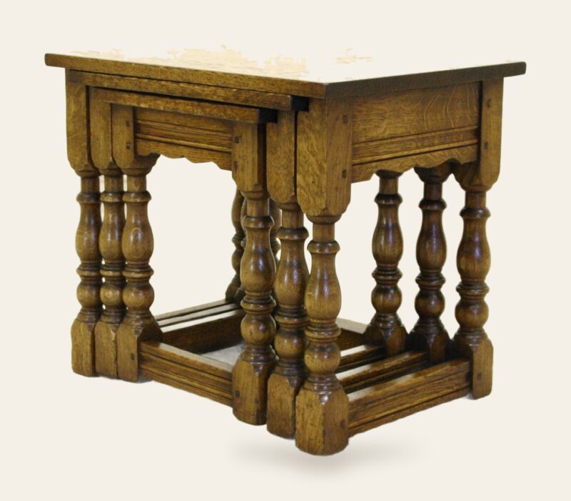 Nest of table 721 side on closed — handmade by Bryn Hall in Suffolk