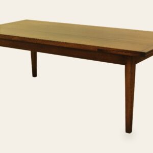 Oak farm house drawleaf table, view 1 — handmade by Bryn Hall in Suffolk