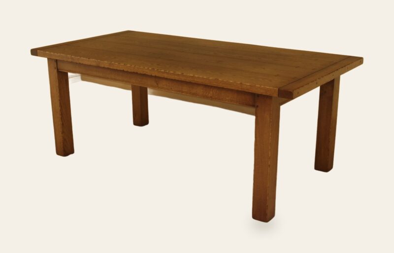 Oakamore table, angle view — handmade by Bryn Hall in Suffolk