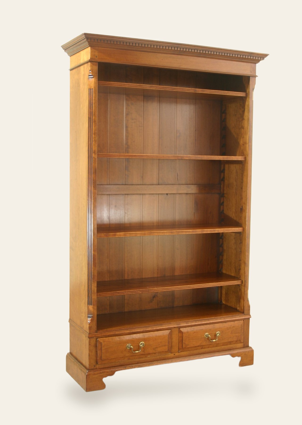 Open bookcase with drawers 116a cherry, view 2 — handmade by Bryn Hall in Suffolk