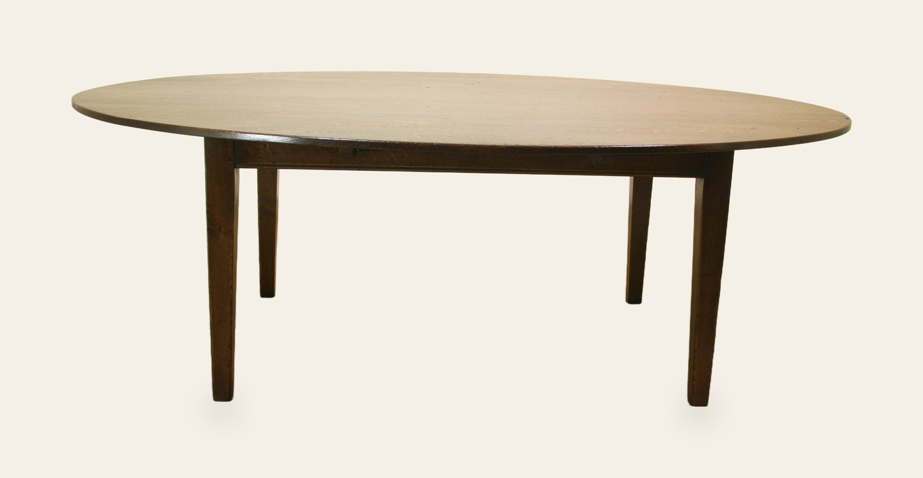 Oval farm house farm table 347, view 1 — handmade by Bryn Hall in Suffolk