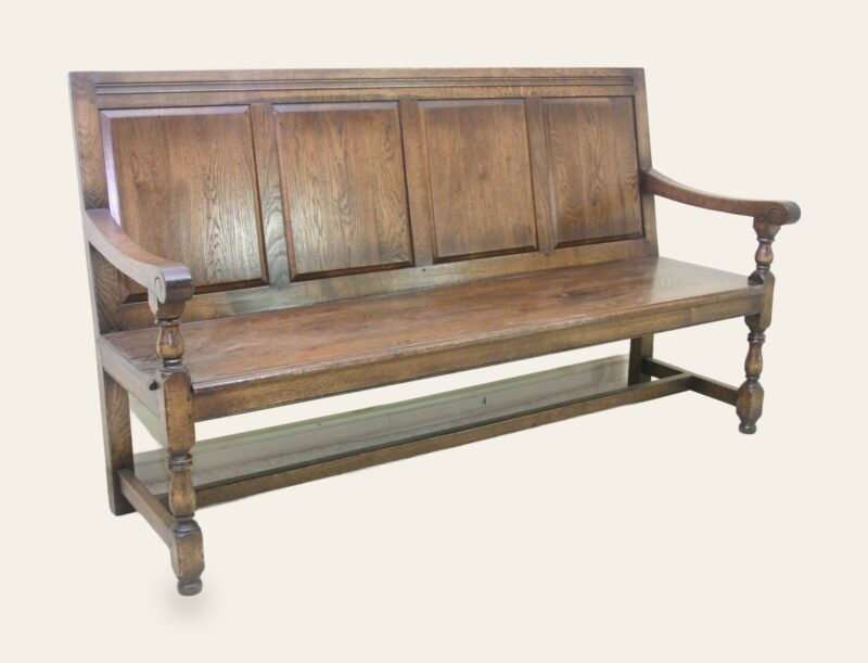 Panelled bench settle 971 — handmade by Bryn Hall in Suffolk