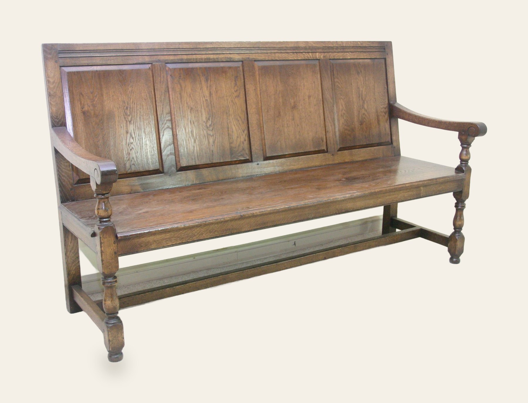 Panelled bench settle 971 — handmade by Bryn Hall in Suffolk