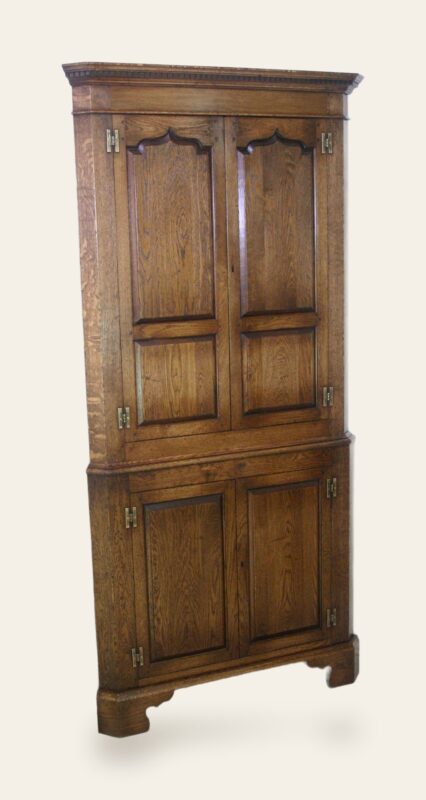 Panelled corner cabinet 143 — handmade by Bryn Hall in Suffolk