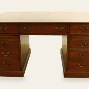 Pedestal desk 901 in cherry, front view — handmade by Bryn Hall in Suffolk