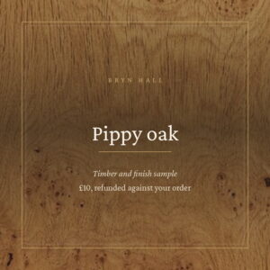 Sanded pippy oak sample board with clustered pin knots