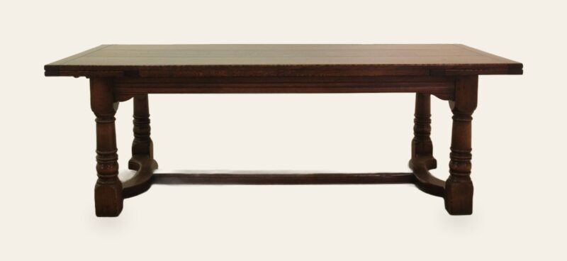Refectory drawleaf table four planked, top, view 1 — handmade by Bryn Hall in Suffolk