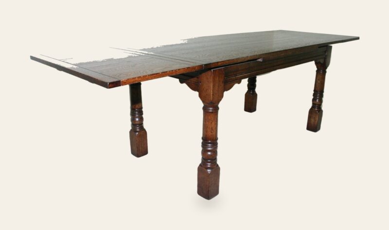 Refectory table no strecher leaves out — handmade by Bryn Hall in Suffolk