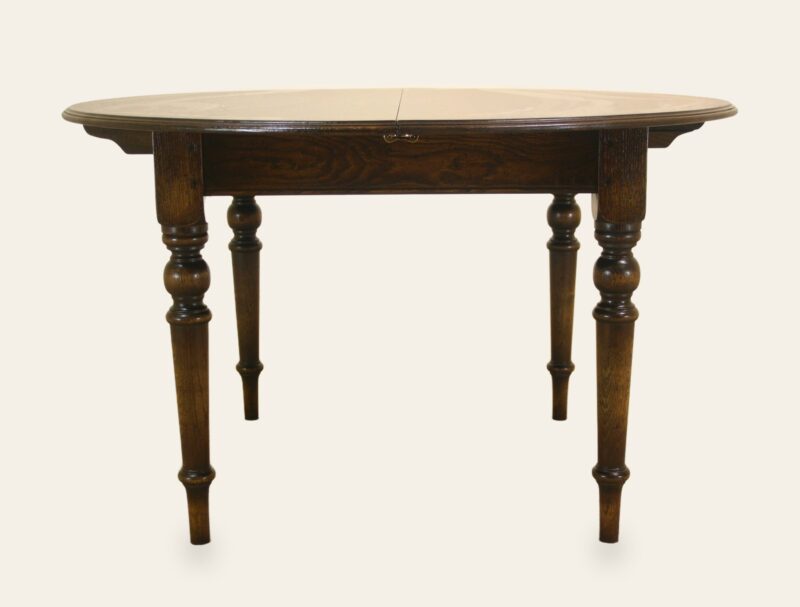 Round kitchen ext table leaf out — handmade by Bryn Hall in Suffolk