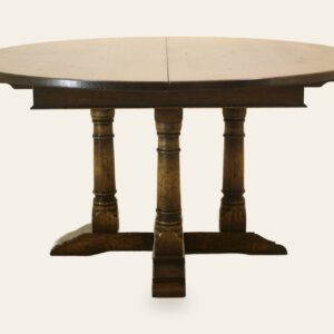 Round monks table leaves out 344, view 1 — handmade by Bryn Hall in Suffolk