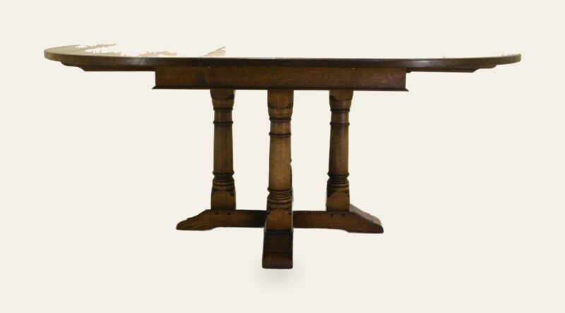 Round monks table with leaves 344 — handmade by Bryn Hall in Suffolk